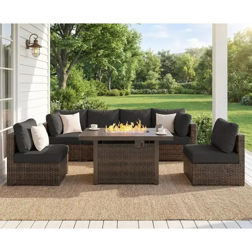 7-Piece Outdoor Patio Furnitur - огляд і ціна Outdoor Furniture And Fire Pit